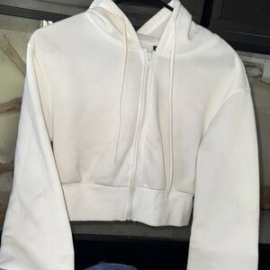 White Zip-Up Hoodie
